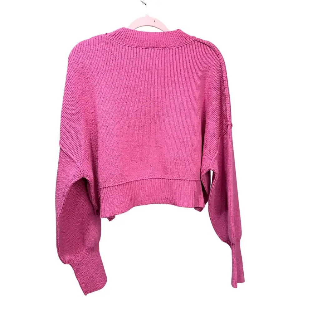 FREE PEOPLE Easy Street Crop Pullover Sweater M NWT